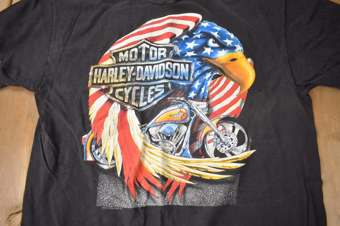 Vintage 1990s San Francisco Harley Davidson Motorcycles Single Stitch Graphic T-Shirt Made In USA