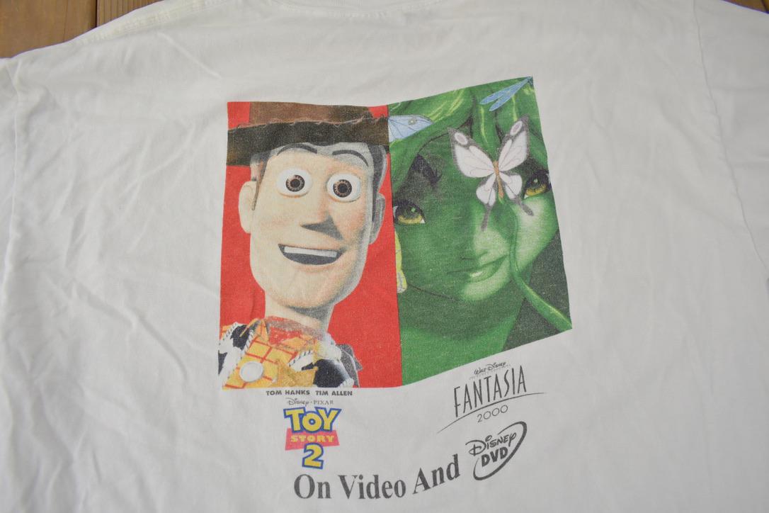 Vintage 2000 Toy Story 2 & Fantasia Disney Movie Promo Graphic T-Shirt
