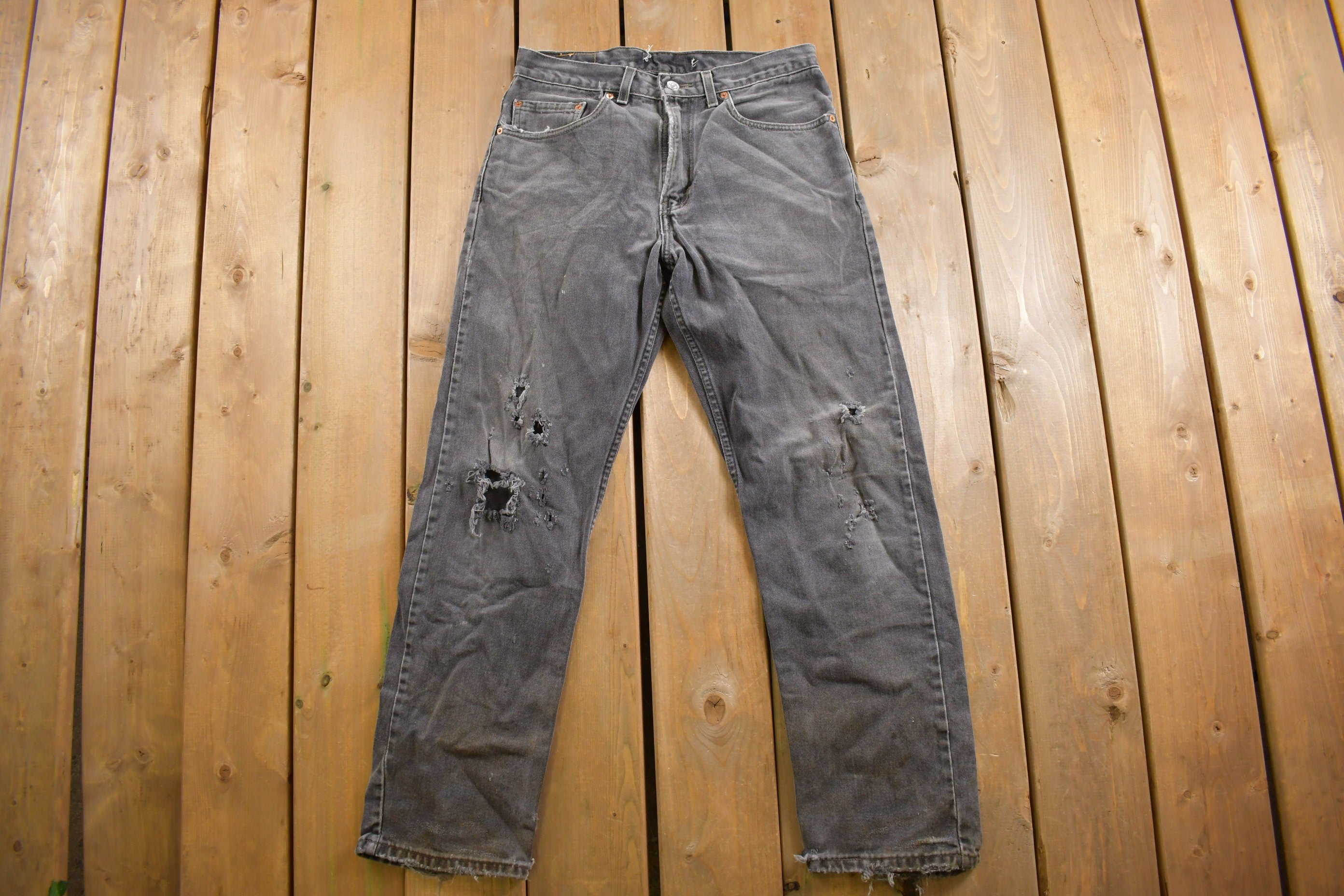 Vintage 1990s Levi's 505 Red Tab Black Jeans Size 31 x 29