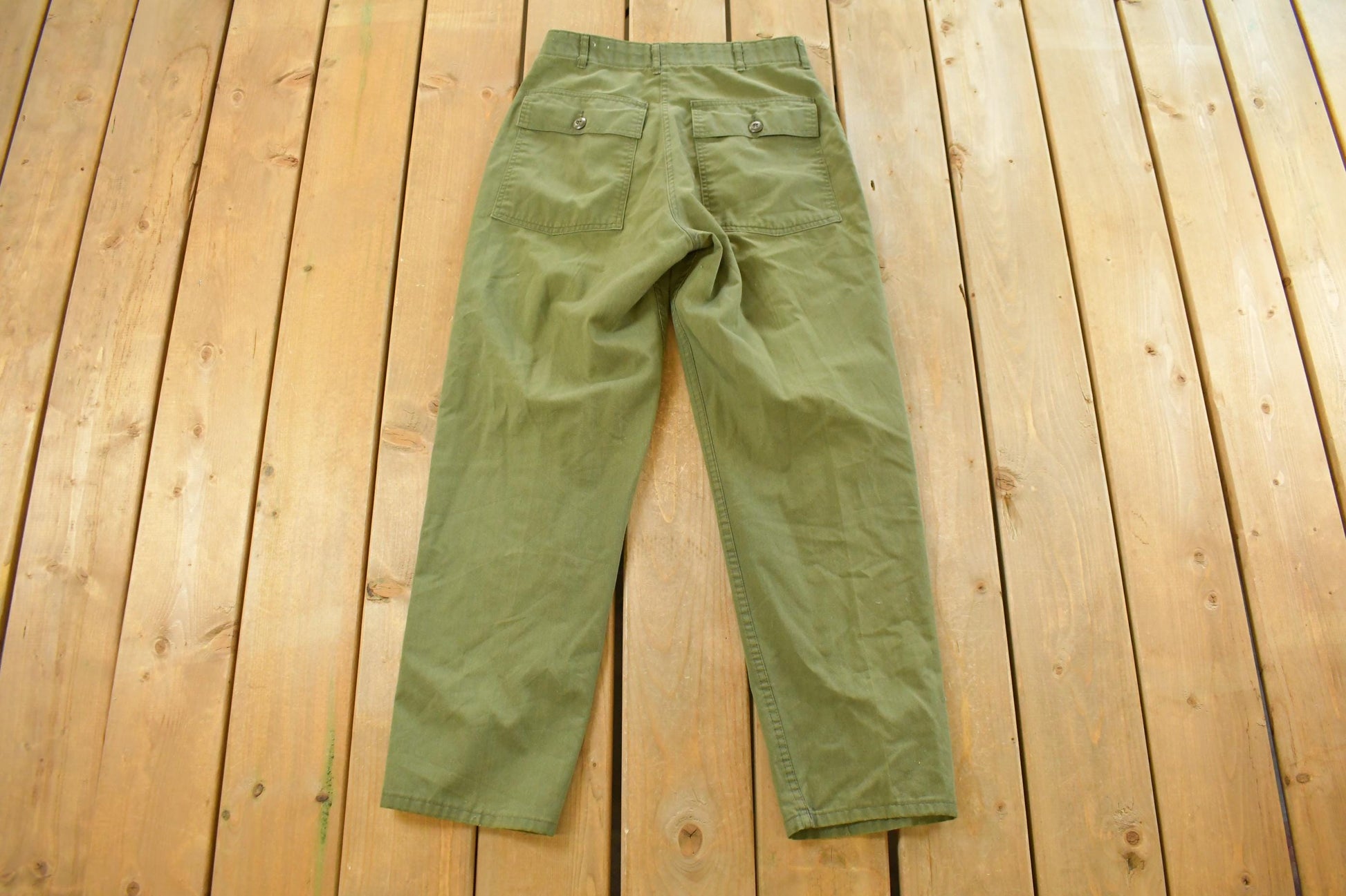 Vintage 1970s Military OG-107 Sateen Fatigue Pants Men's 28 x 29