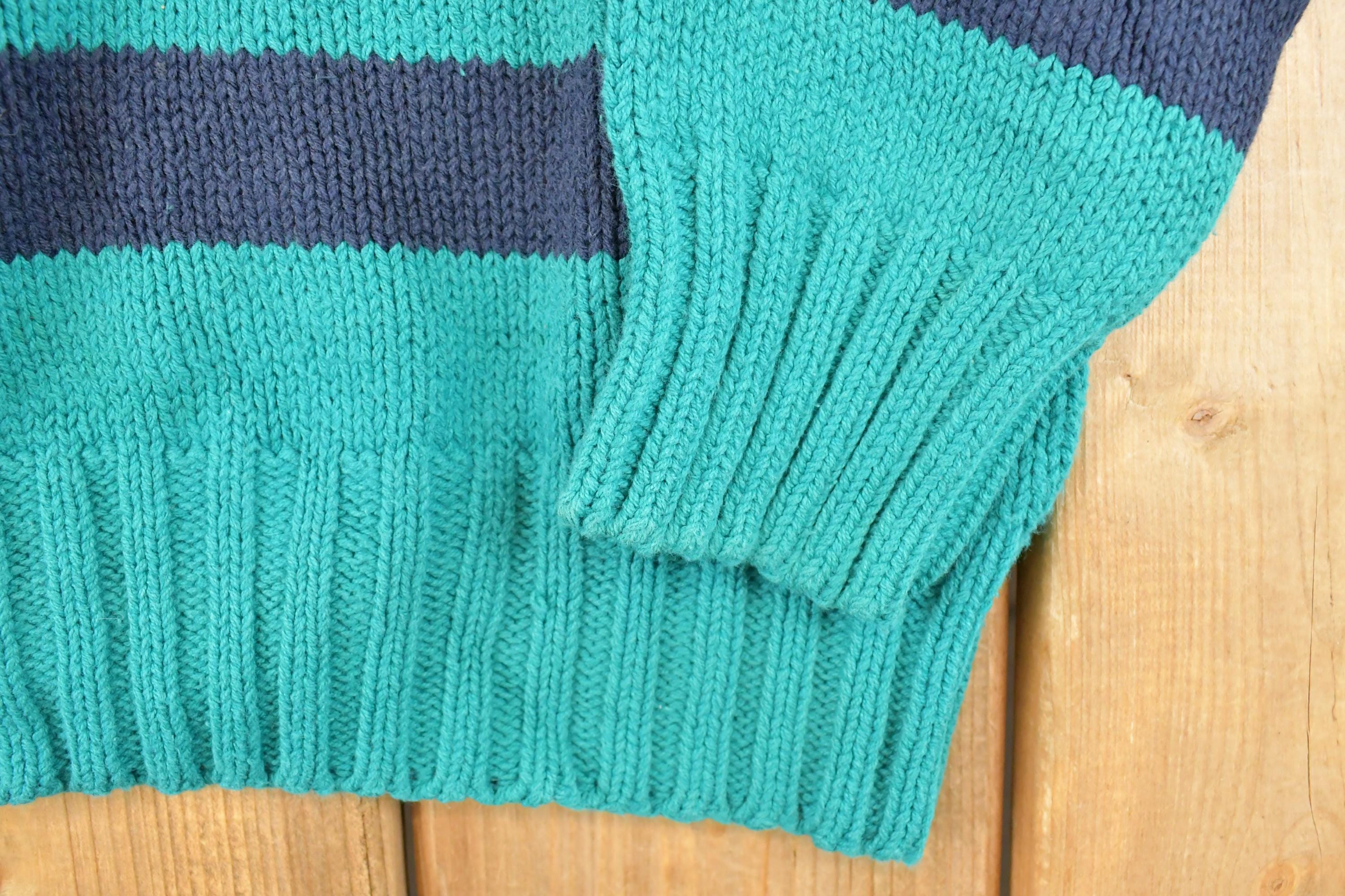Vintage 1990s Izod Lacoste Striped Knit Crewneck Sweater Men's L