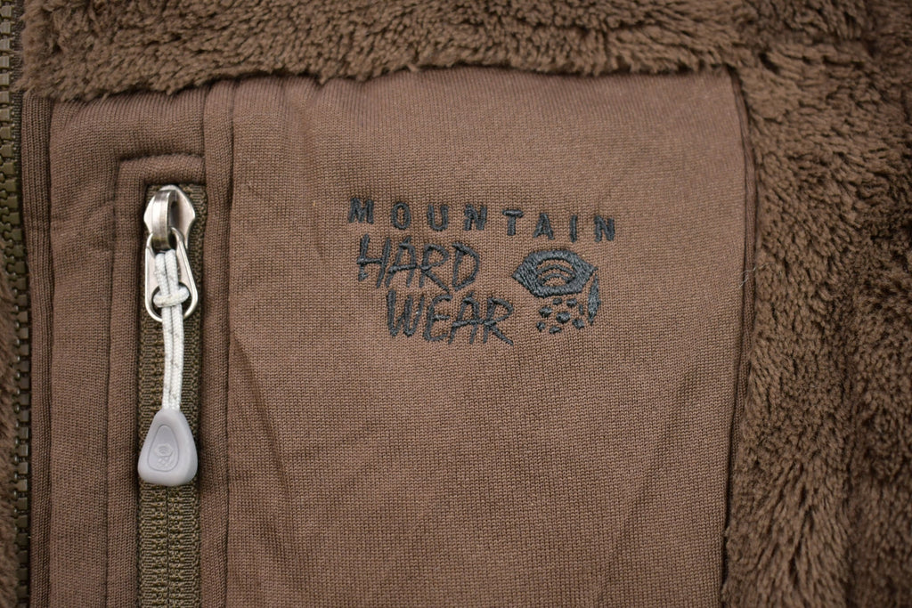 Vintage 1990s Brown Polartec Thermal Mountain Hard Wear Zip Fleece Sweater