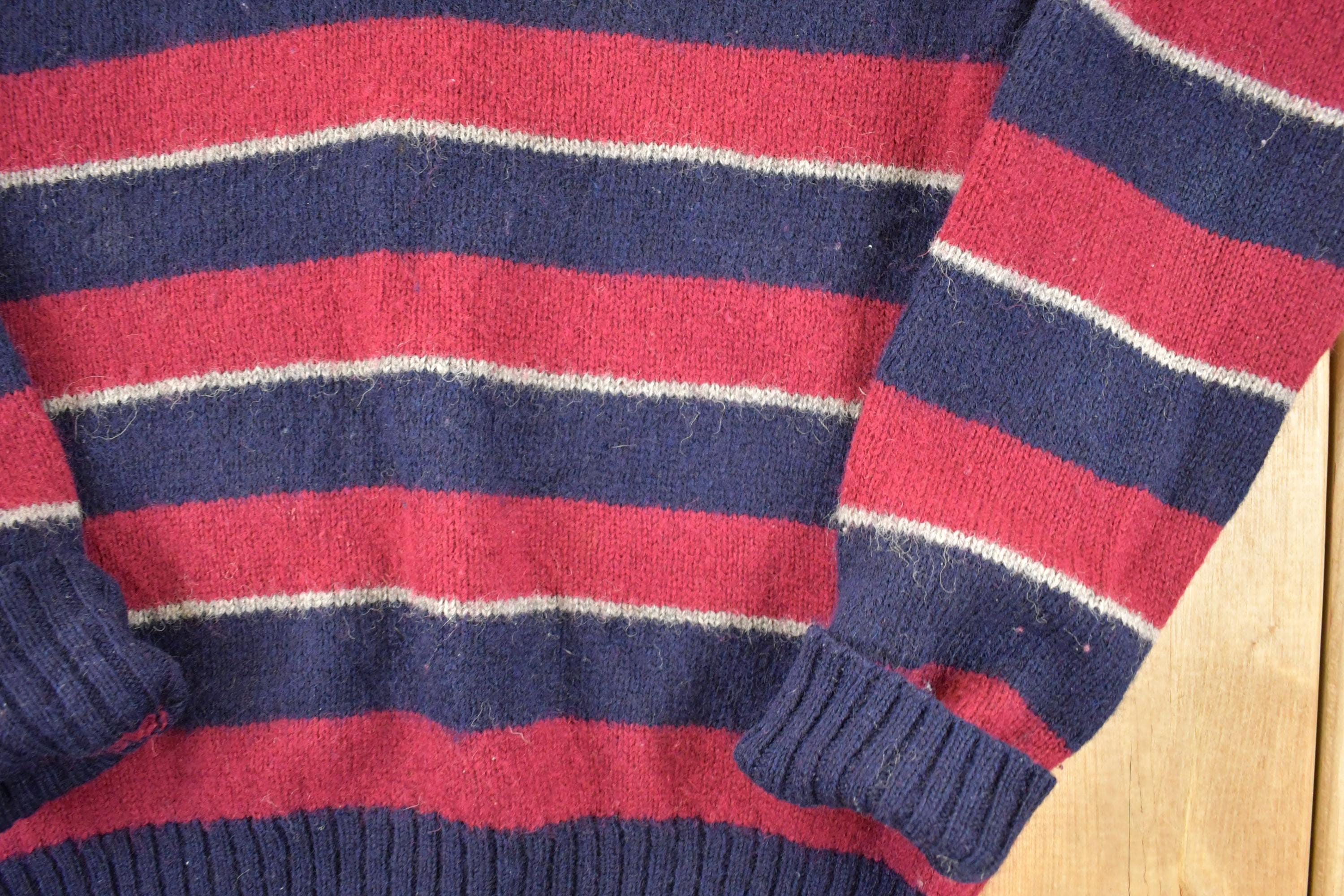 Vintage 1990s Carlo Rossi hand Framed Wool Knit Crewneck Grunge Sweater Mens S