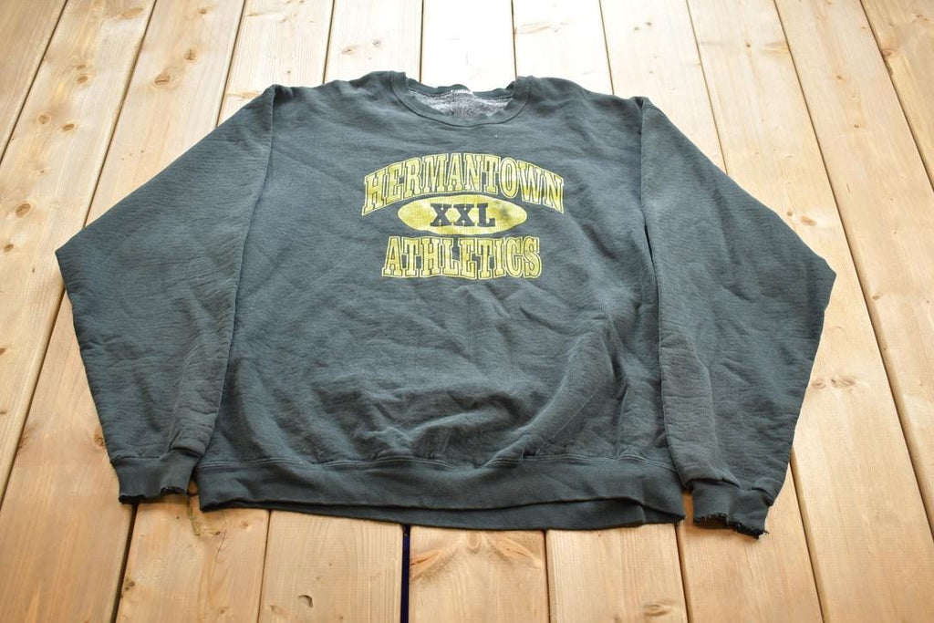Vintage 1990s Hermantown Athletic XXL Distressed Pullover Sweater