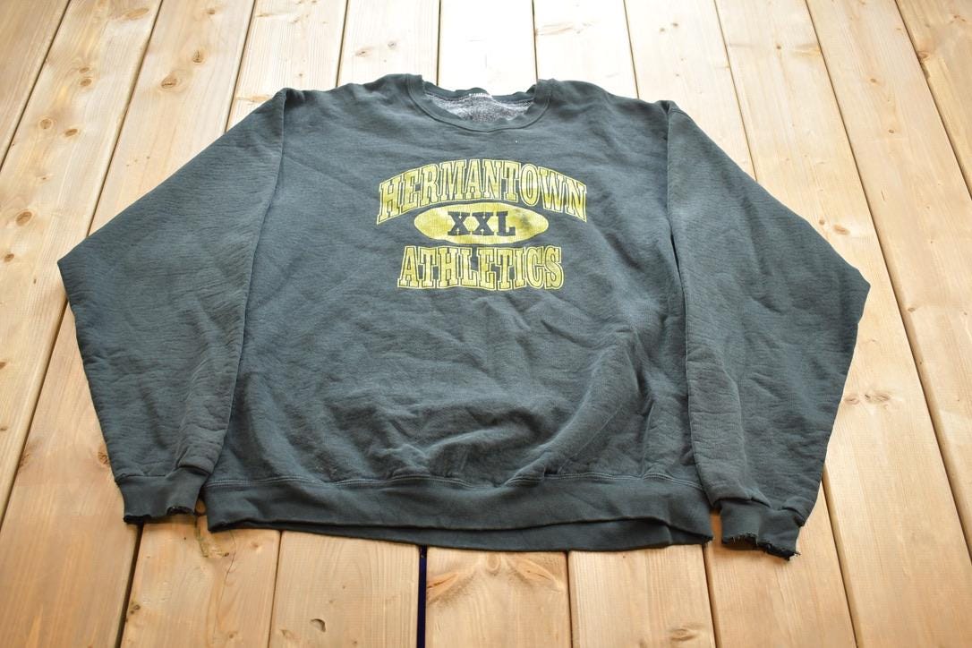 Vintage 1990s Hermantown Athletic XXL Distressed Pullover Sweater