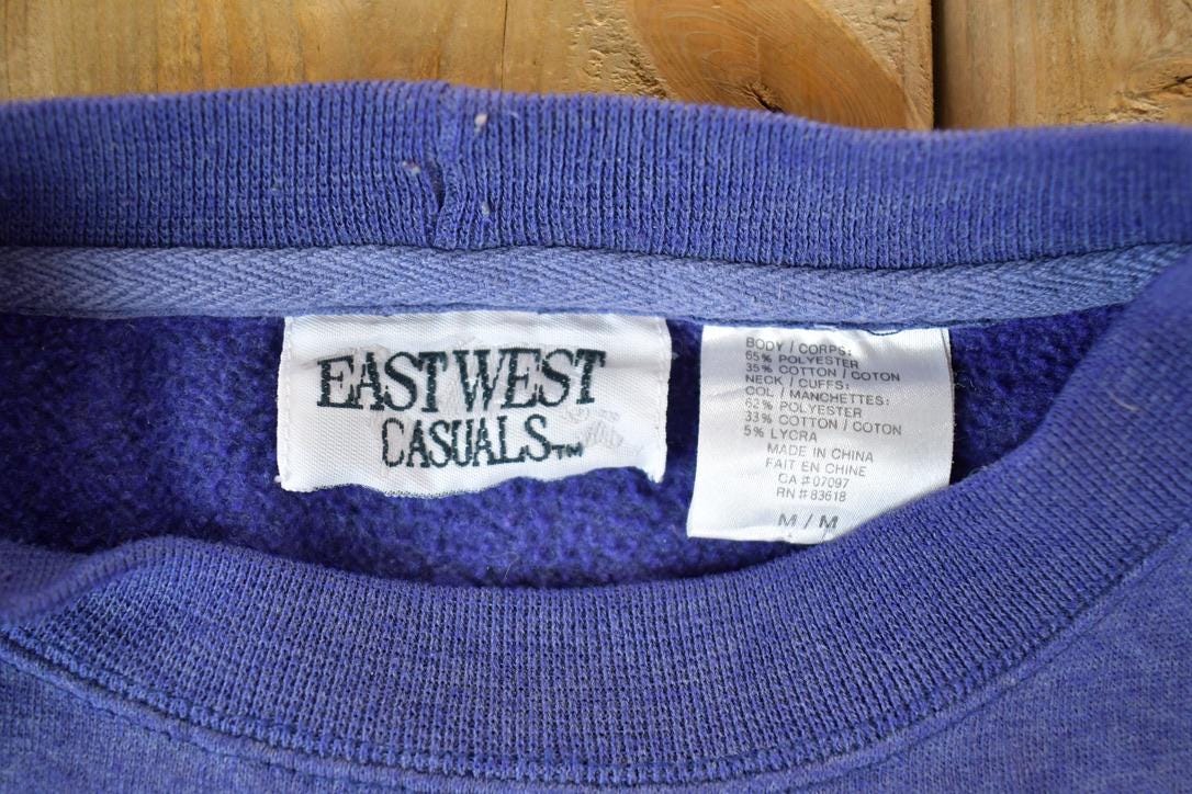 Vintage 1990s 2 Wolf East West Casuals Crewneck / Souvenir / Vintage Sweatshirt / Outdoorsman / Wilderness Sweatshirt / Made In USA