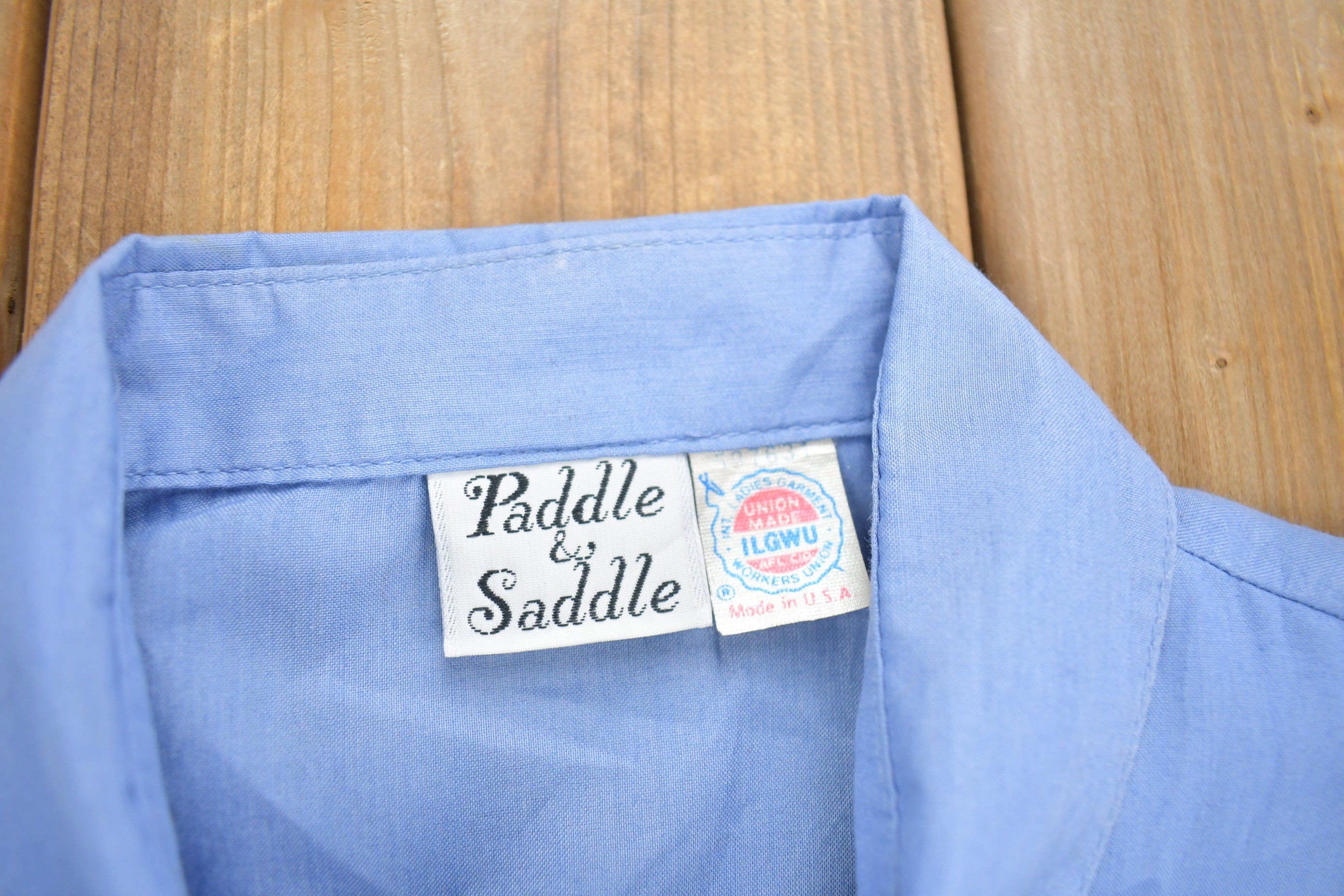 Vintage 1980s Paddle & Saddle Blank Button Up Ladies Shirt /