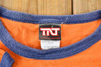 Vintage 2005 Dracula Night of the Vampire Orange and Blue Ringer Graphic T-Shirt