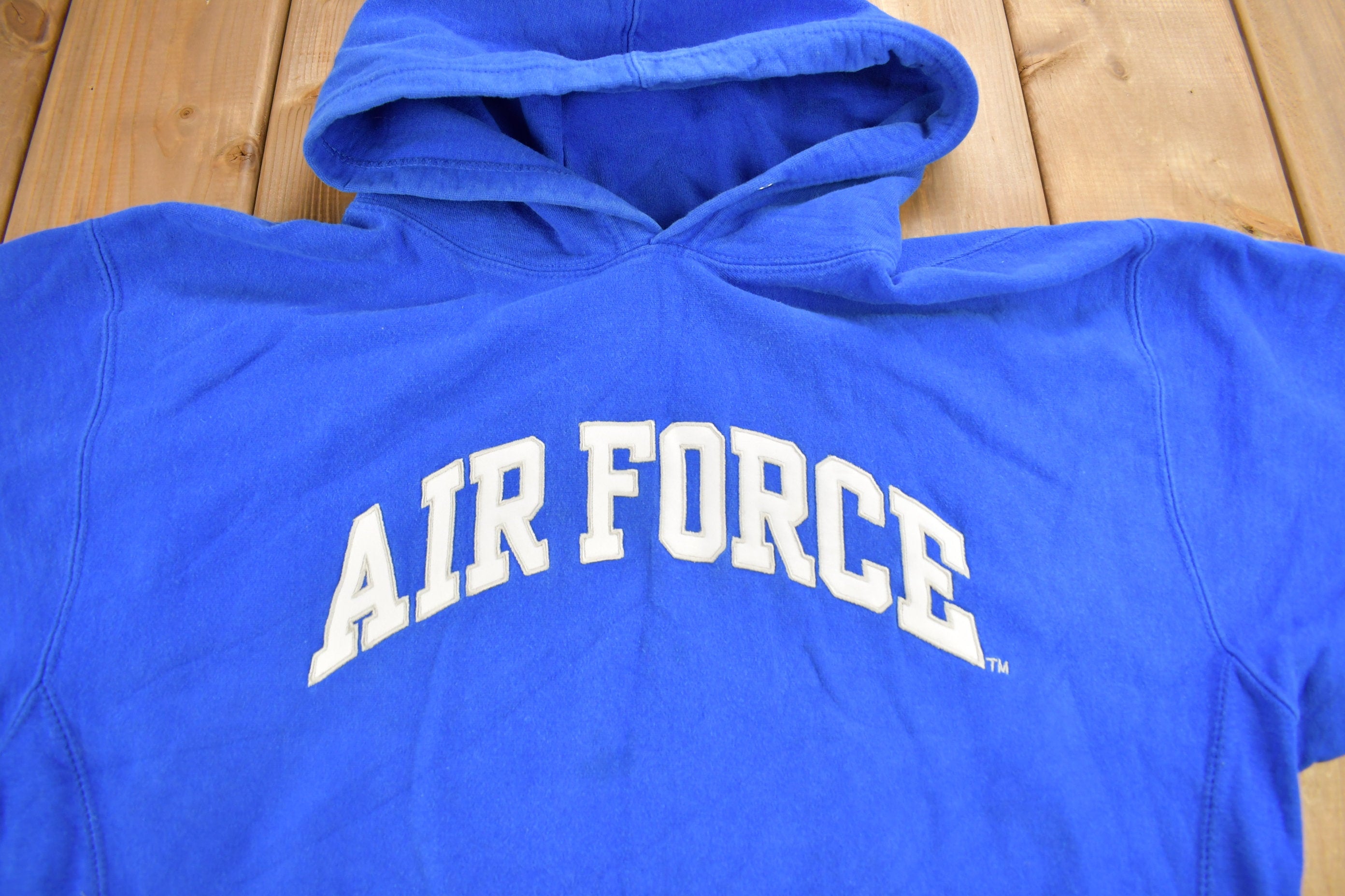 Vintage 1990s Air Force Embroidered Steve's & Barry Hoodie / 90s Hoodie / Vintage Sweater / 90s / Heavy Weight / Army