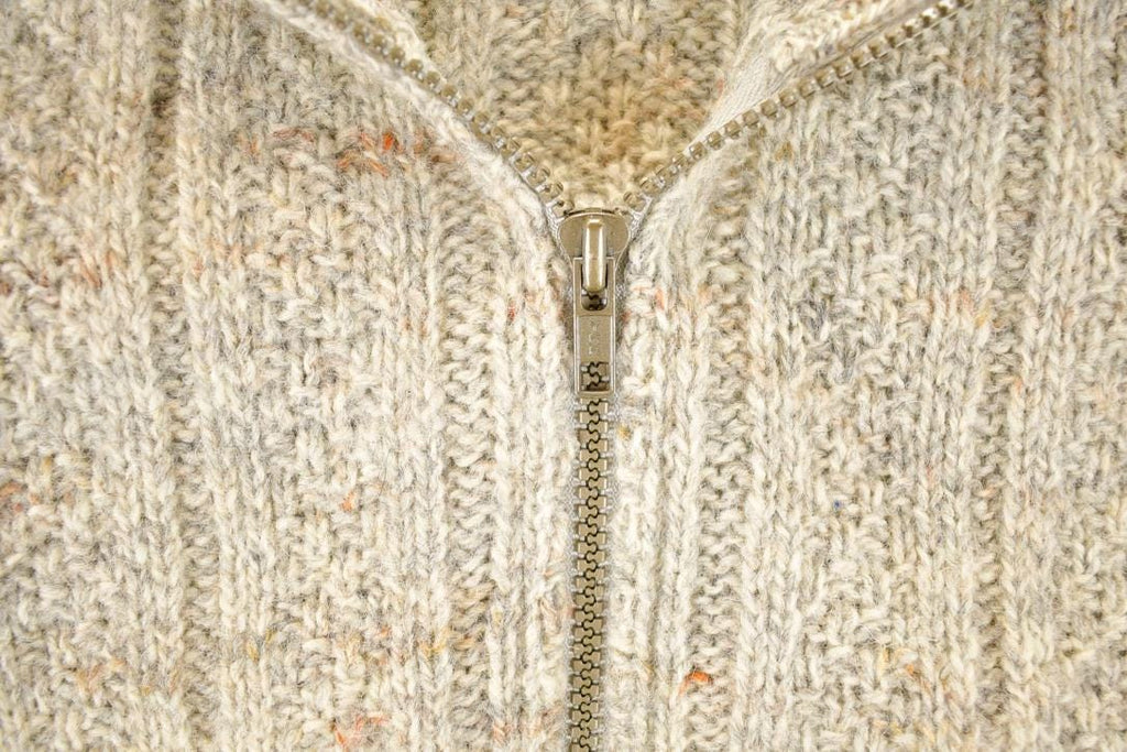 Vintage 1990s Pendleton Wool Cable Knit Zip Up Crewneck Sweater Men's XXL