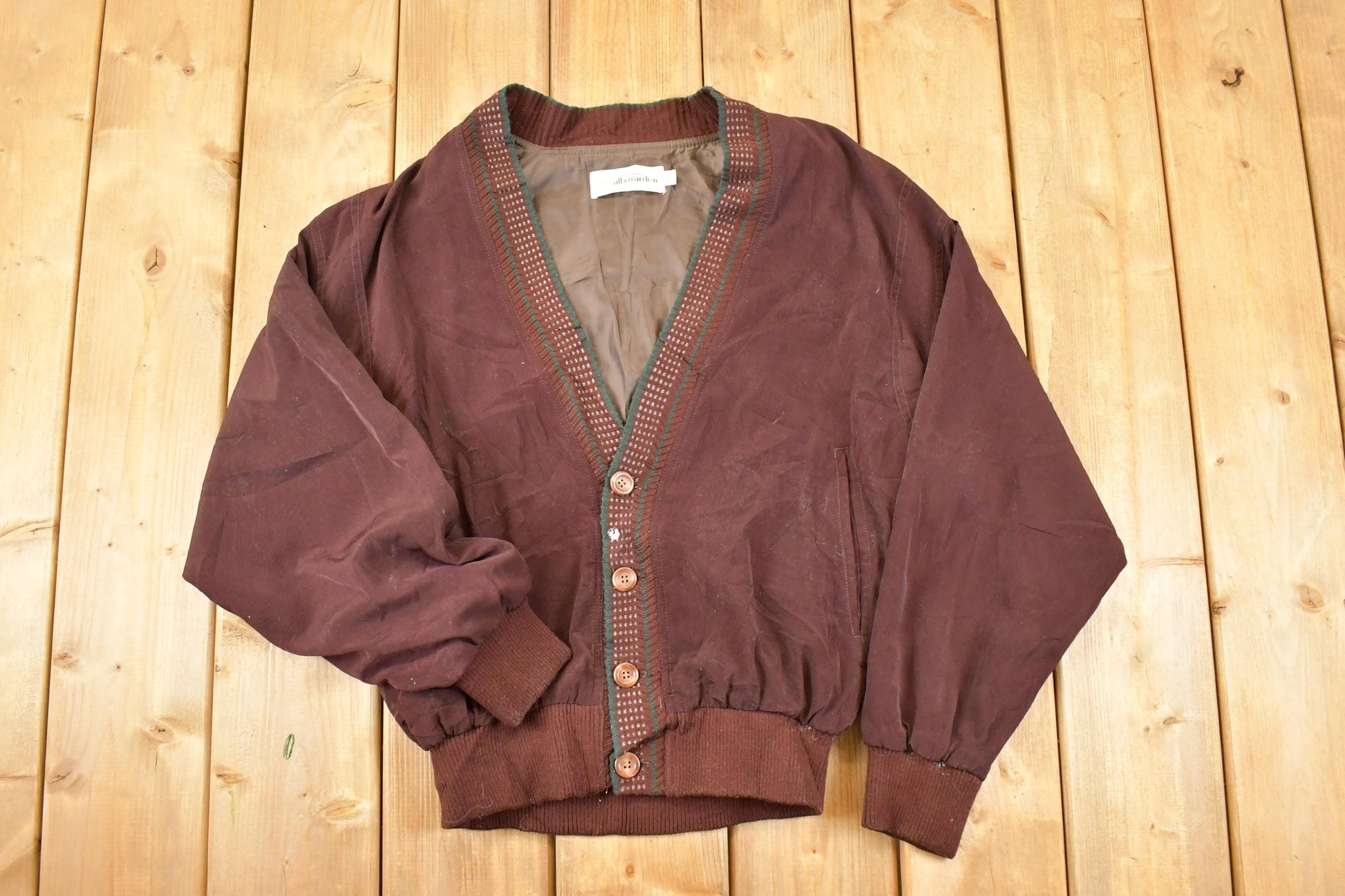 Vintage 1990s Albavarden For Mens Cardigan Sweater Men's M / Preppy Cardigan / Fancy Knit Vintage Cardigan