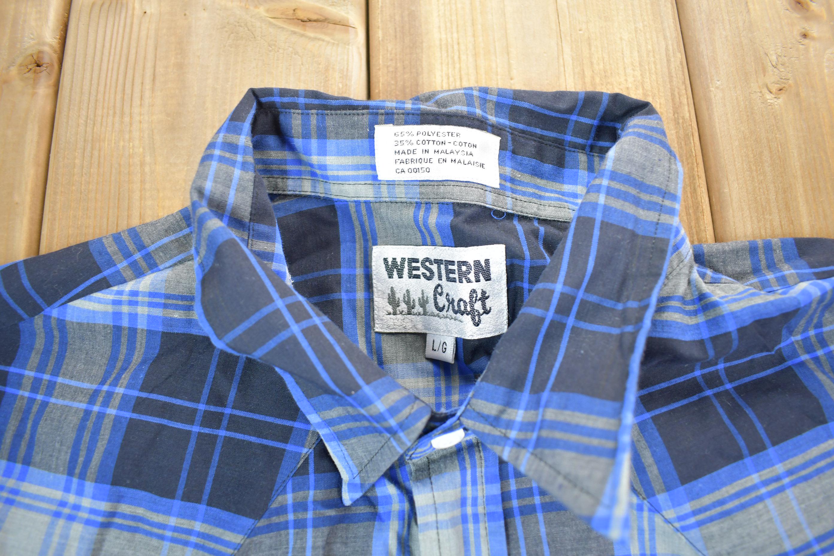 Vintage 1990s Blue Striped Button Up Shirt