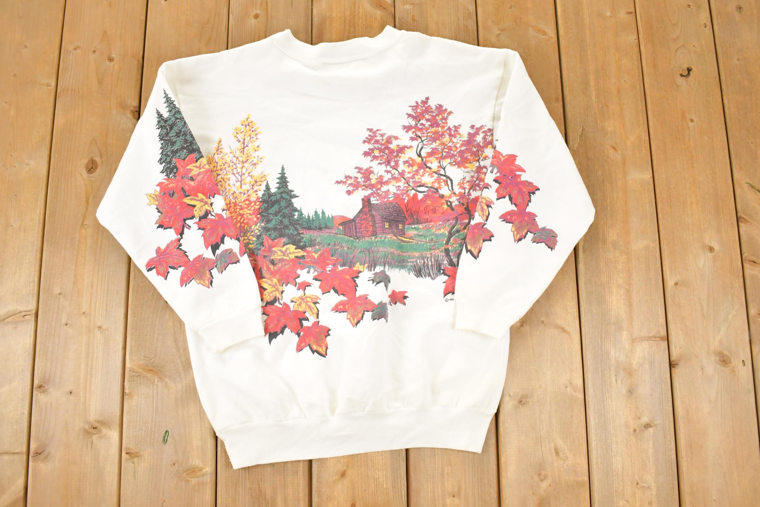 Vintage 1992 Canadian Farm AOP Crewneck Sweatshirt Women's L