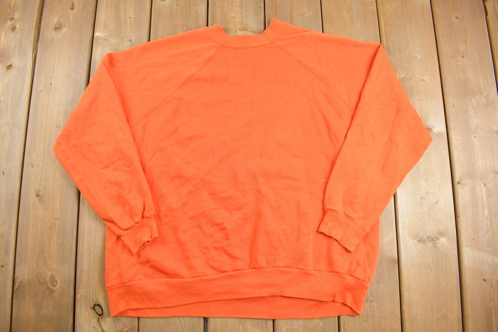 Vintage 1980s Blank Orange Crewneck Sweatshirt