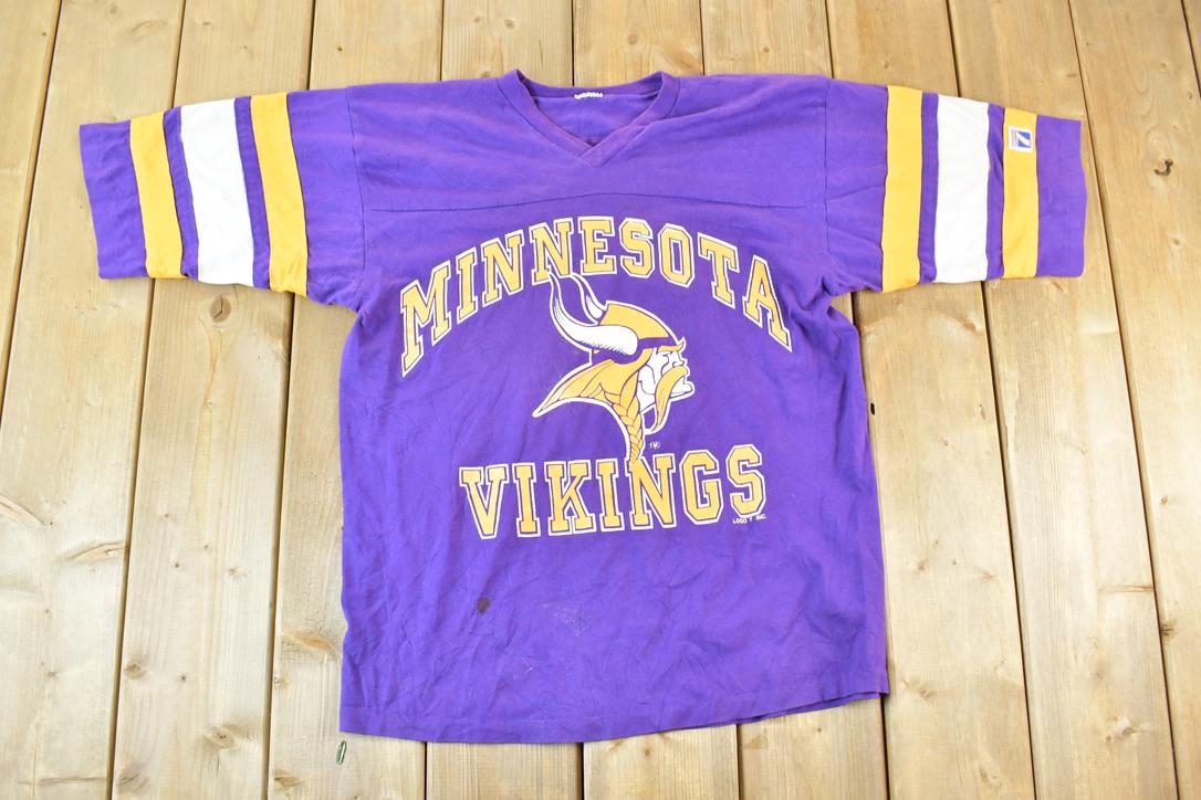 Vintage 1980s Minnesota Vikings NFL Graphic T-Shirt
