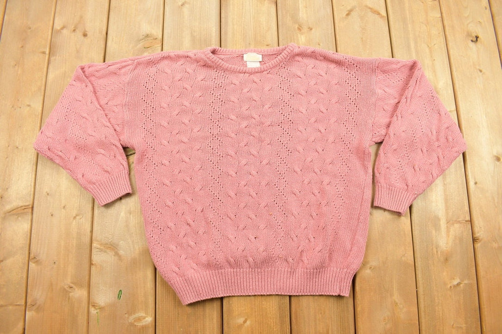 Vintage 1990s 3D Cable Knit Sweater