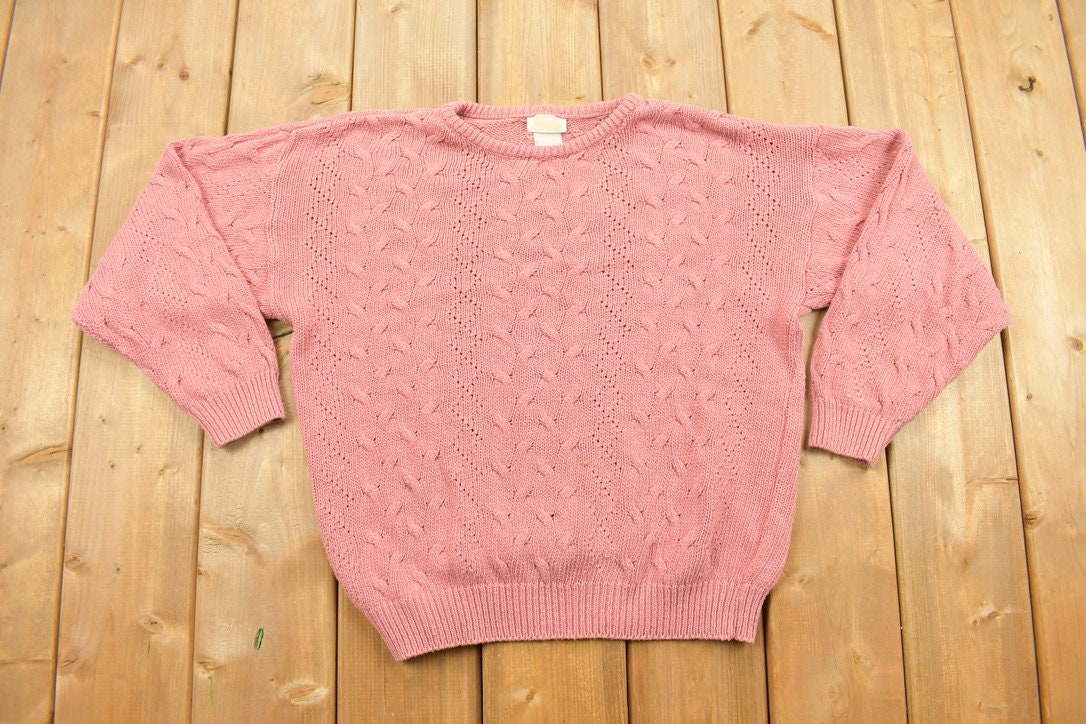 Vintage 1990s 3D Cable Knit Sweater