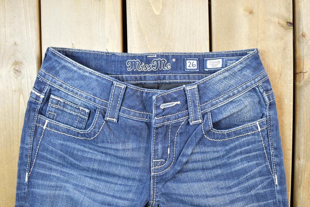 Vintage Y2K Miss Me Bedazzled Low Rise Jeans Size 26x31