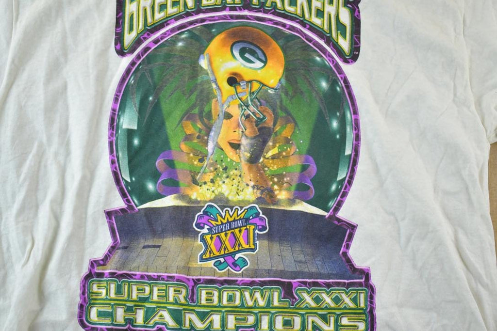 Vintage 1997 Starter Green Bay Packers Super Bowl xxxi Champions NFL Graphic T-Shirt