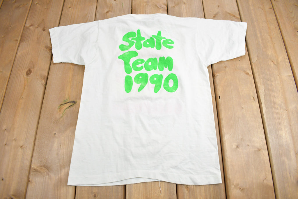 Vintage 1990 Greenwood State Team Graphic T Shirt