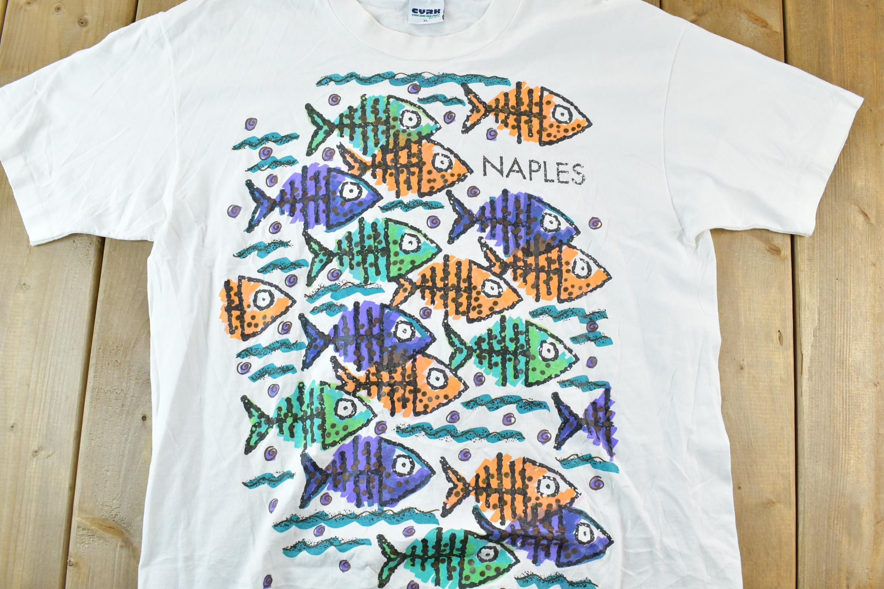 Vintage 1990s Naples Single Stitch Fish T-Shirt