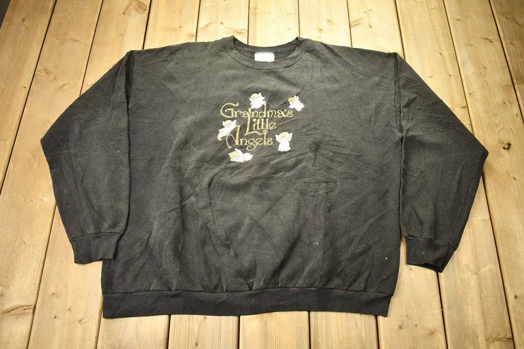 Vintage 1990s Grandmas Little Angels Embroidered Cute Crewneck Sweater