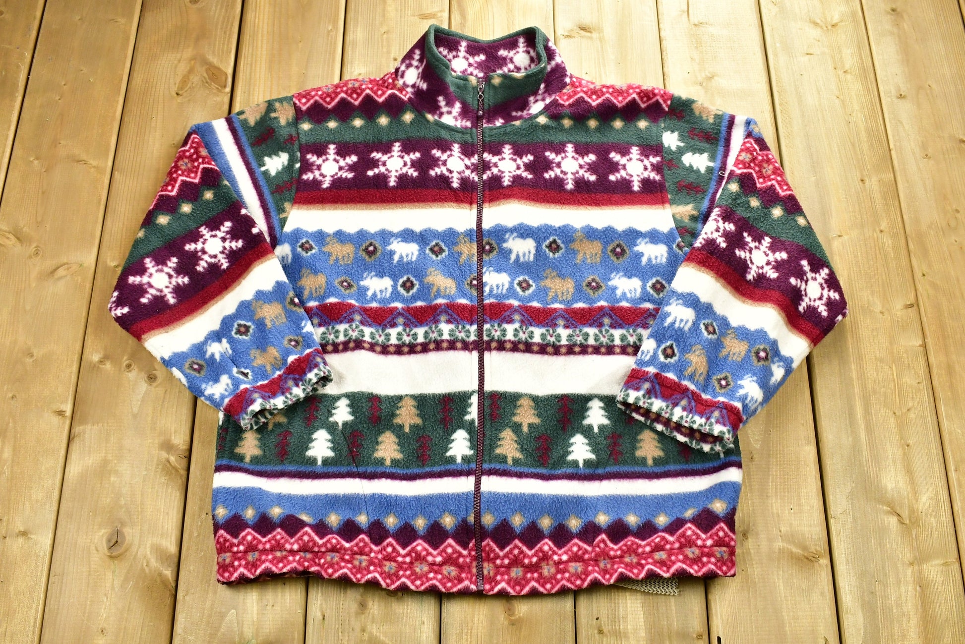 Vintage 1990s All Over Print Fleece Sweatshirt