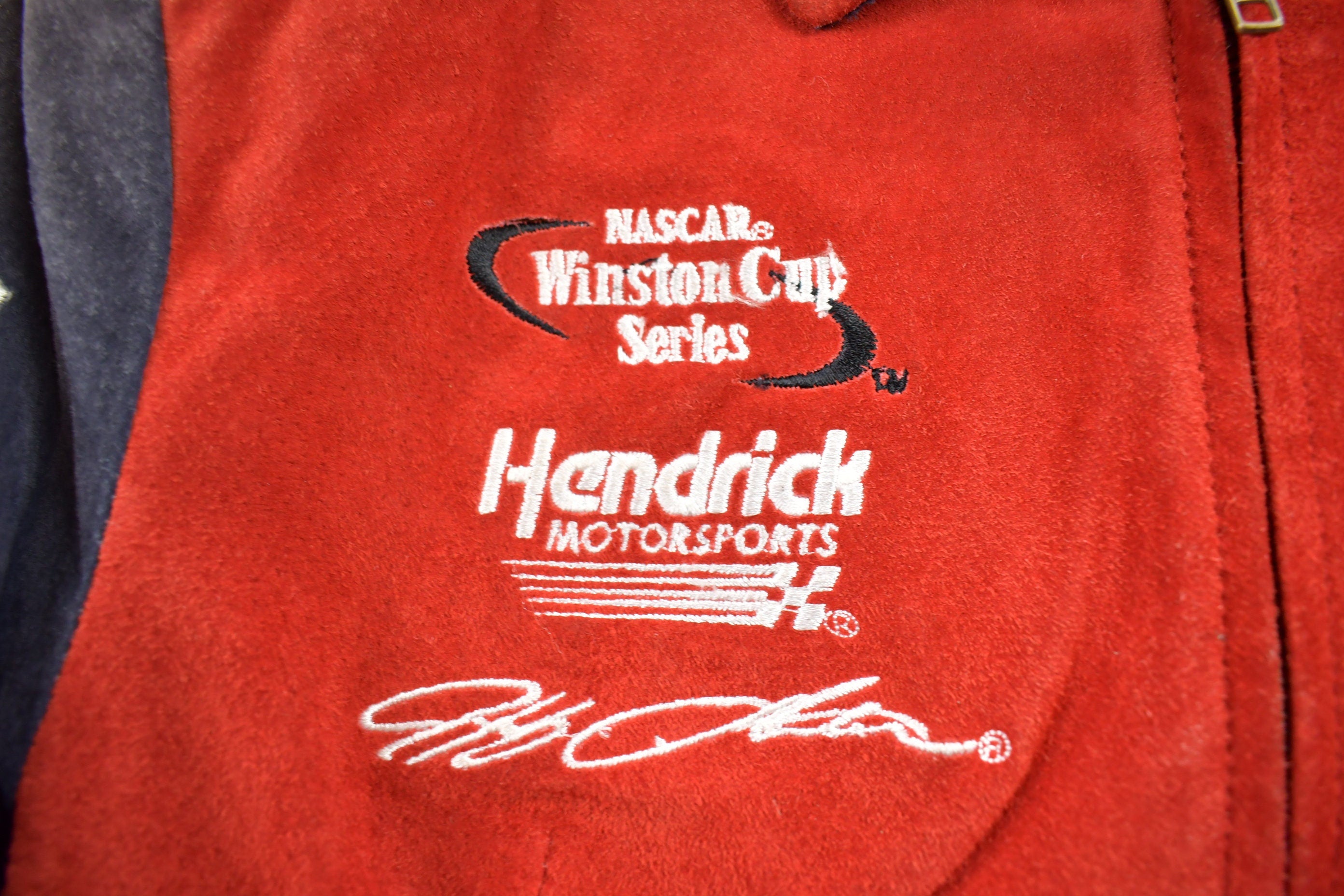 Vintage 1990s Chase Authentics Suede Dupont Nascar Racing Jacket