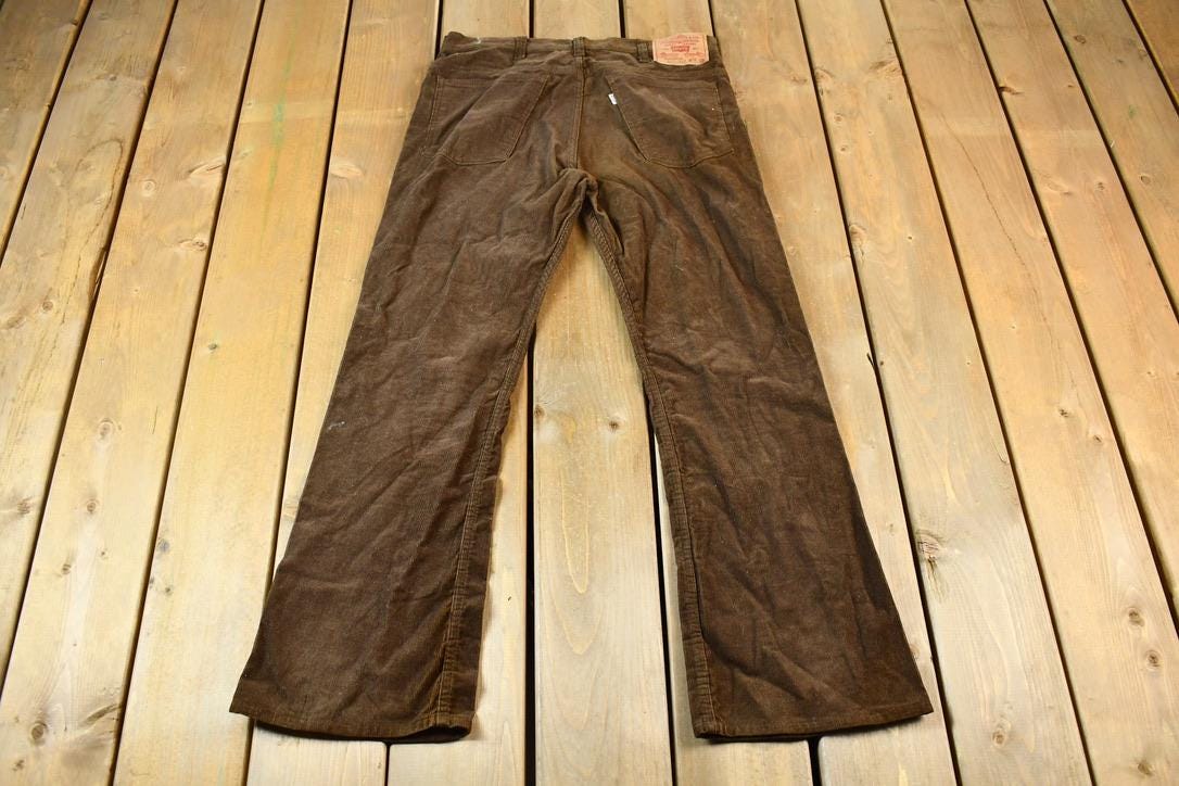 Vintage 1980s Levis White Tab 517 Denim Corduroy Pants Size 32 x 29