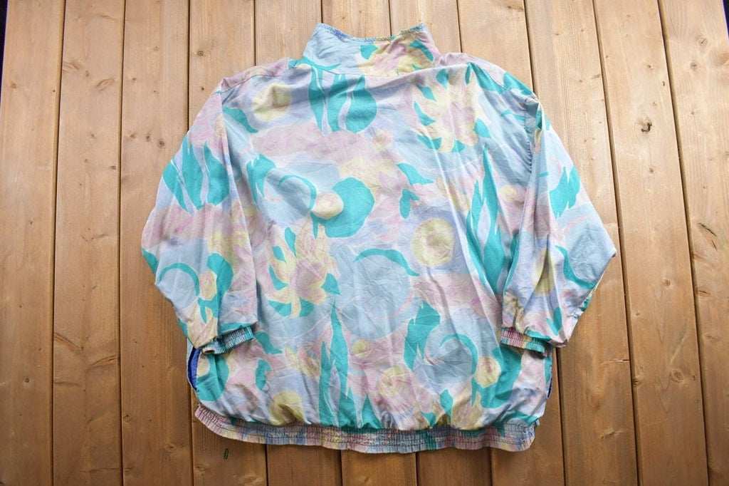 Vintage 1980s Roamans Floral Windbreaker Jacket