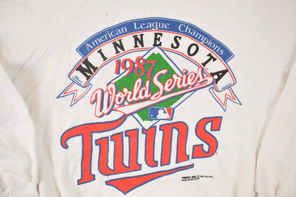 Vintage 1987 Minnesota Twins World Series Graphic Print Crewneck Sweatshirt Men's L