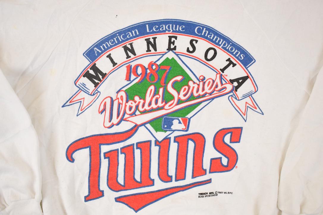 Vintage 1987 Minnesota Twins World Series Graphic Print Crewneck Sweatshirt Men's L
