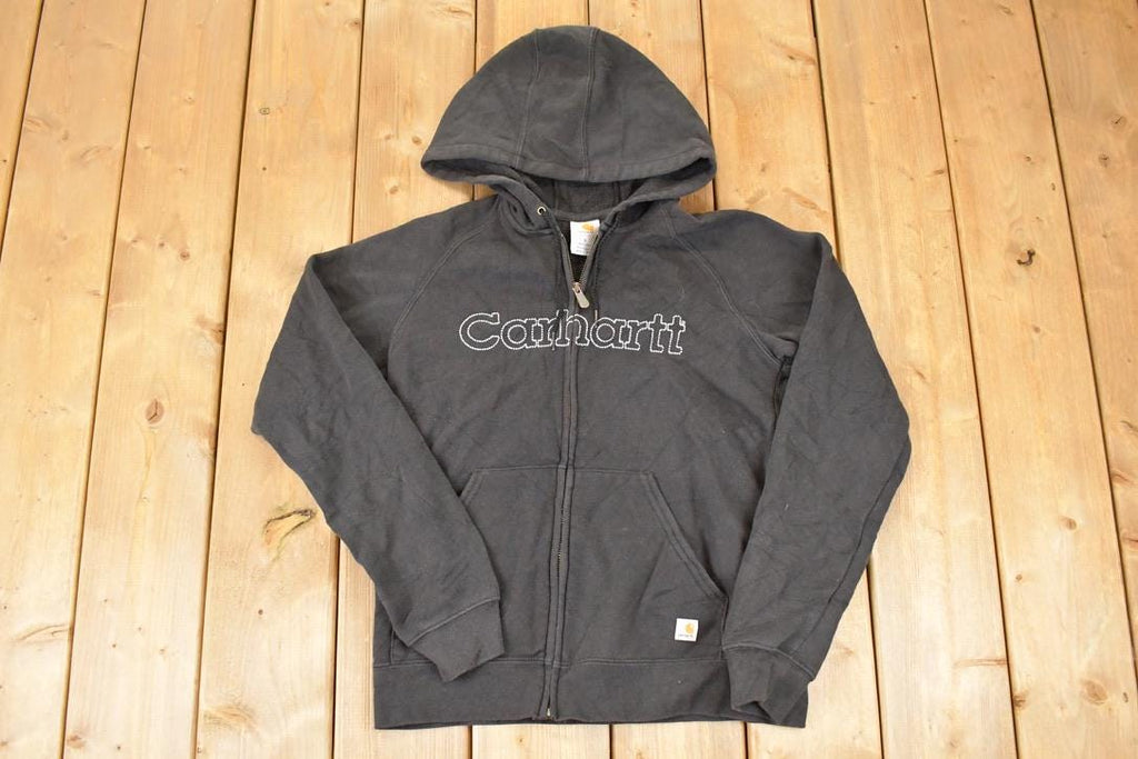 Vintage Y2K Distressed Carhartt Full Zip Hoodie Sweatshirt Womens S