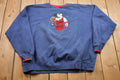 Vintage 1990s Christmas Embroidered Sweater , 90s Holiday Crewneck , Winter Wear , Festive Graphic Print , 1990s Santa Claus