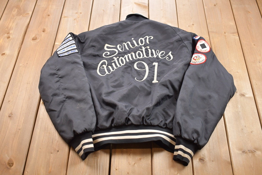 Vintage 1990s Embroidered Don Allerson Athletic Senior Automotives Windbreaker Jacket  Light Jacket  Vintage Windbreaker  Patchhwork