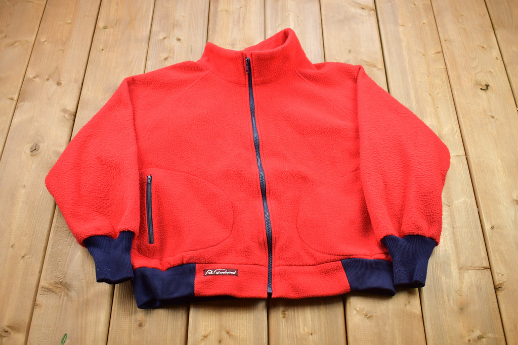 Vintage 1990s Red Nature Bound Fleece Zip Up Sweater