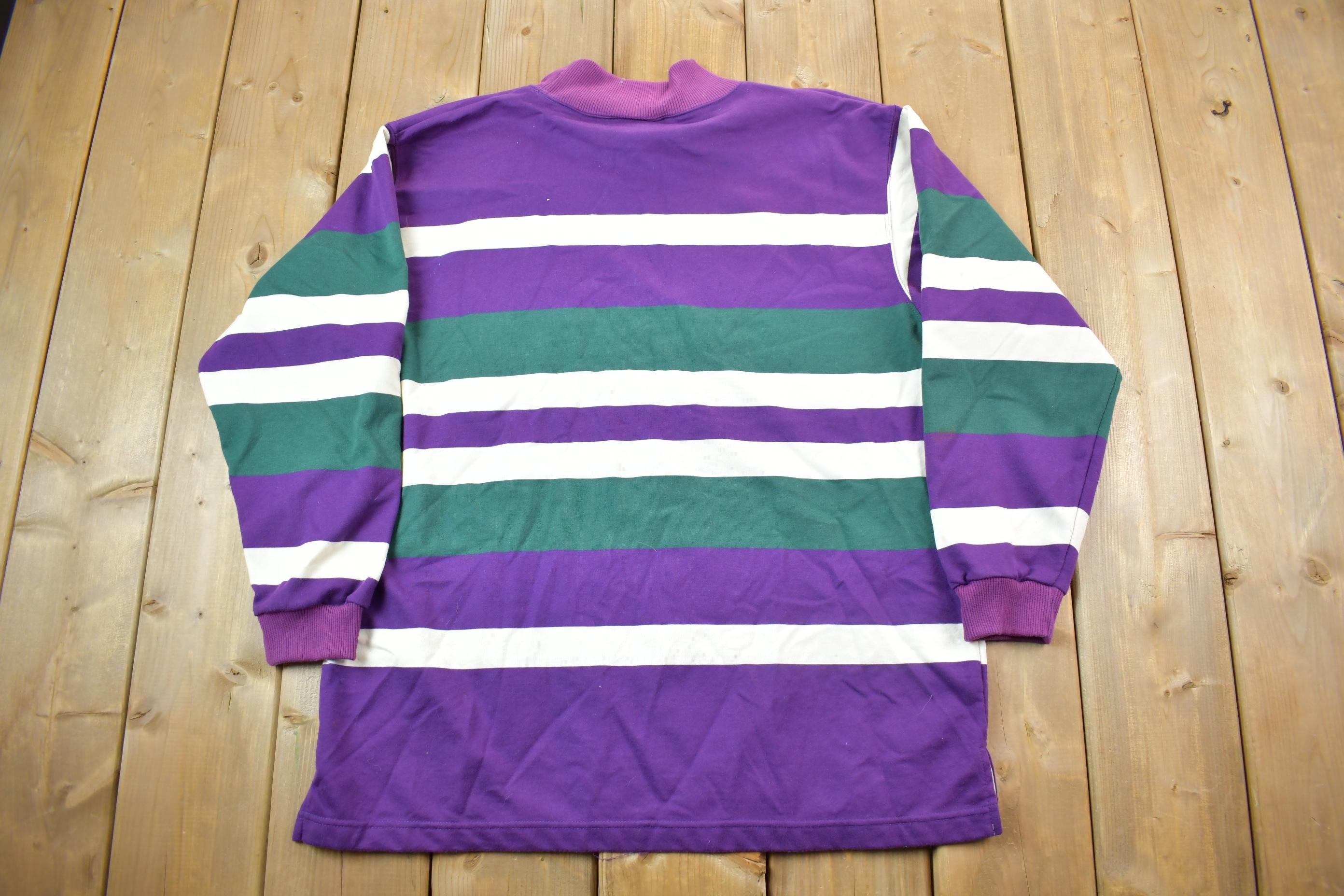 Vintage 1990s Striped Crewneck Sweatshirt