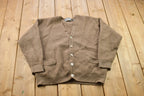 Vintage 1990s Beige Wool Cardigan Sweater
