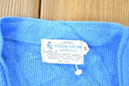 Vintage 1970s Blue Knit Perfect Mild Distress Cardigan Sweater Made In USA