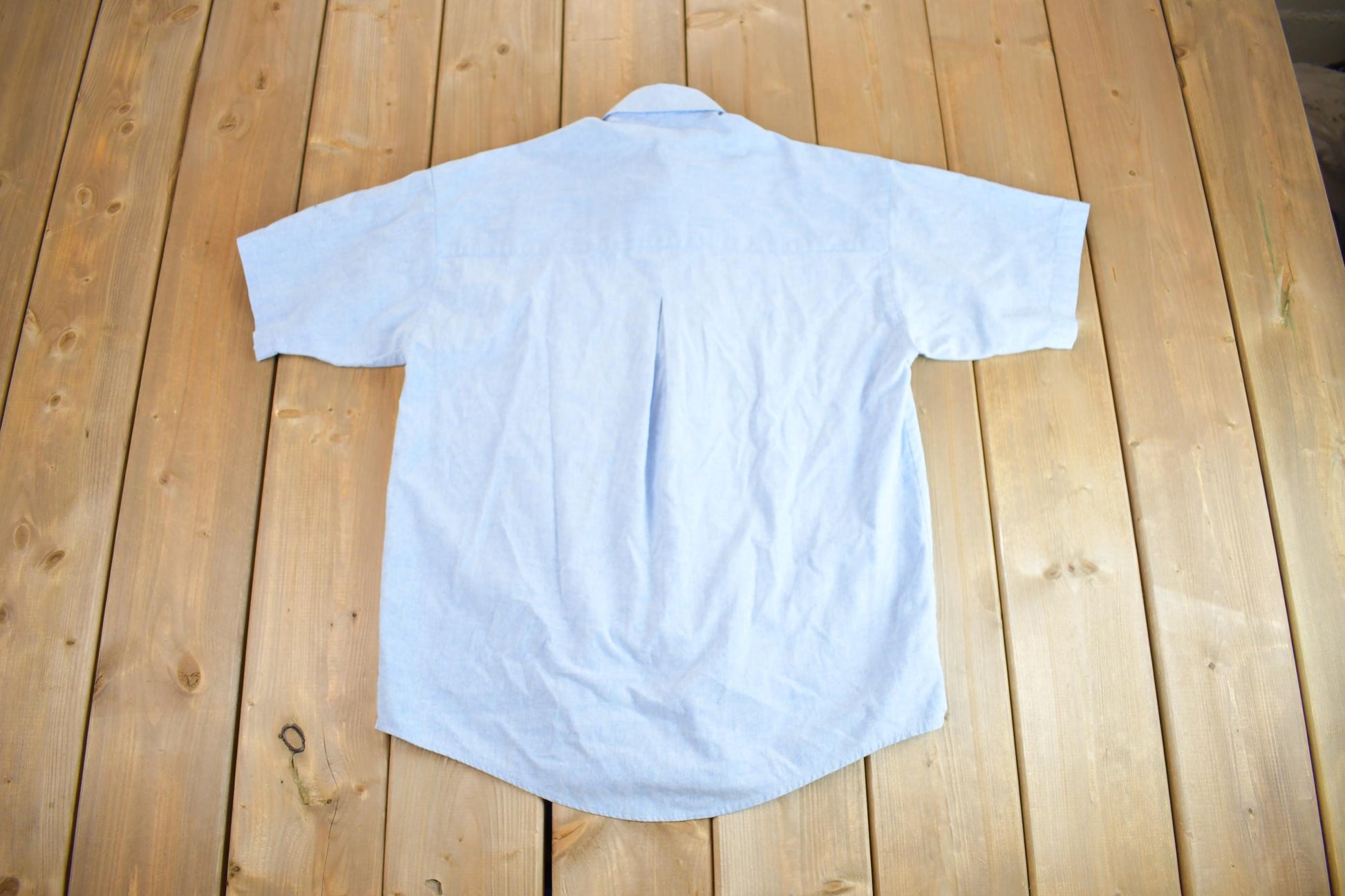 Vintage 1990s Separate Issue Floral Embroidered Jean Short Sleeve Button Up Shirt