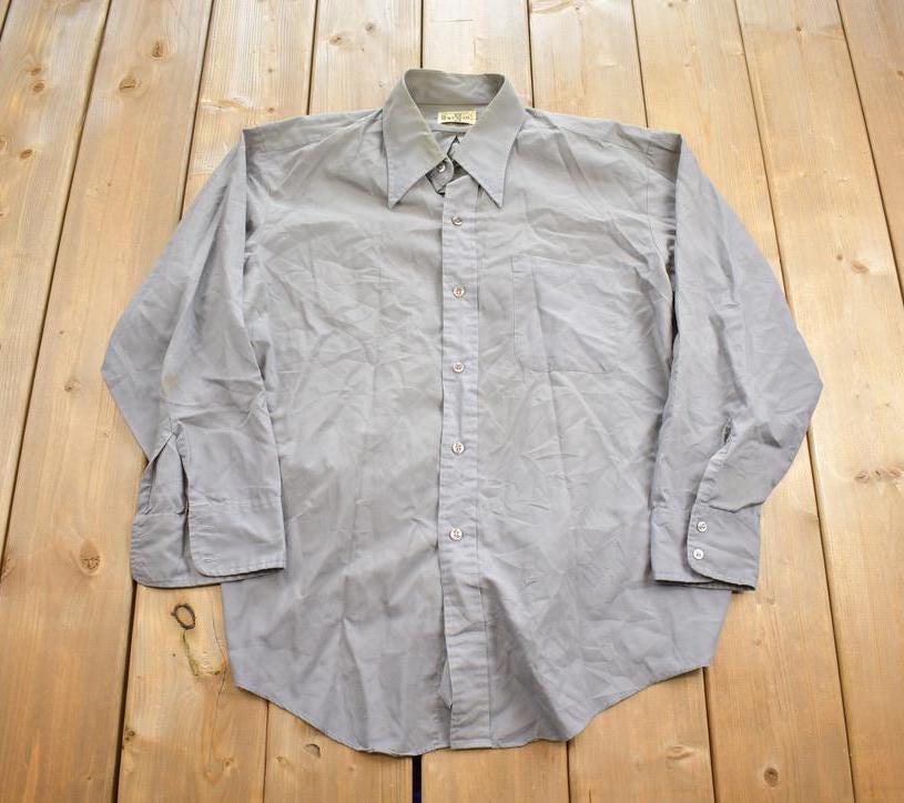 Vintage 1980s Darwin Grey Blank Button Up Shirt
