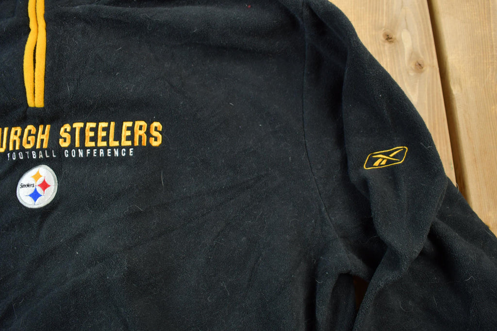 Vintage 2000s Reebok Pittsburgh Steelers NFL Quarter Zip Fleece Sweater