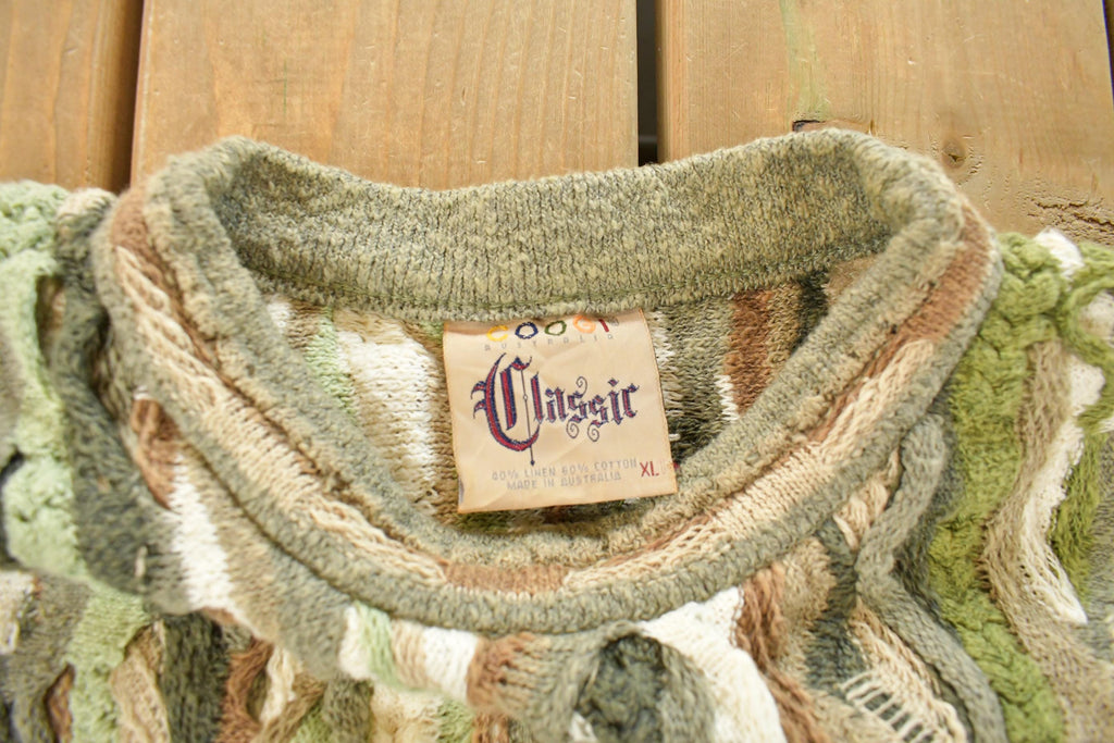 Vintage 1990s Coogi Classic 3D Knit Abstract Crewneck Sweater Men's XL