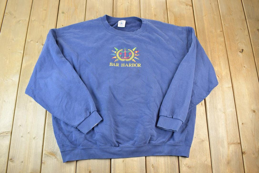 Vintage 1990s Bar Harbor Crewneck Sweatshirt Made In USA / 90s Souvenir Boating Crewneck / Vintage Souvenir Crewneck / Streetwear / Travel