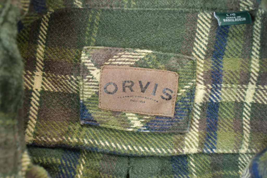Vintage Orvis Green Plaid Button Up Board Shirt