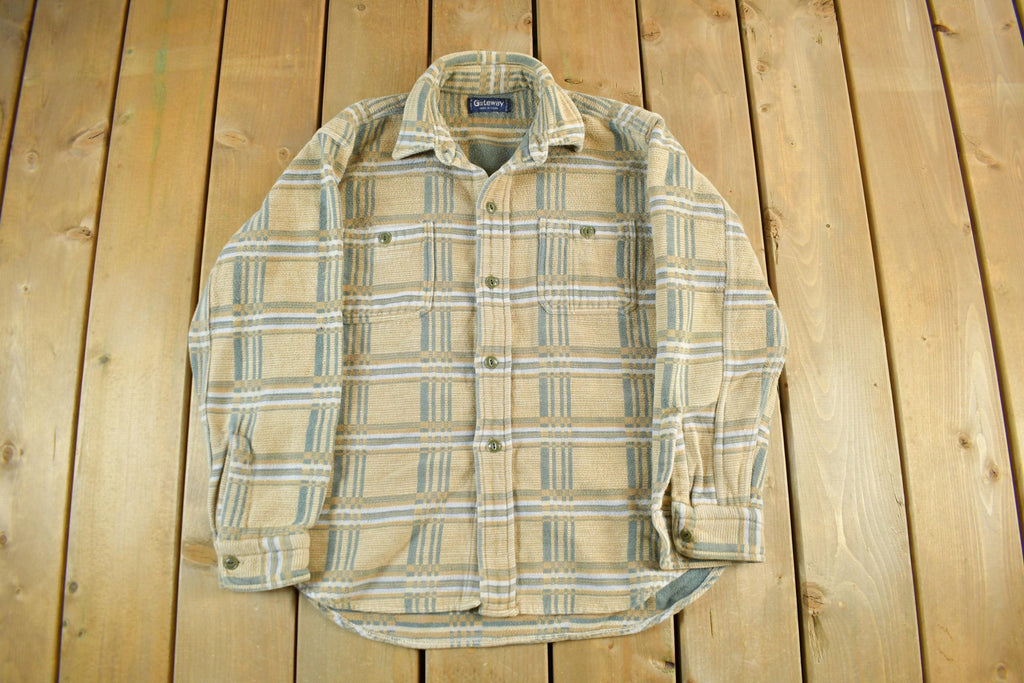 Vintage 1990s Gateway Plaid Button Up Flannel Shirt Men's Large