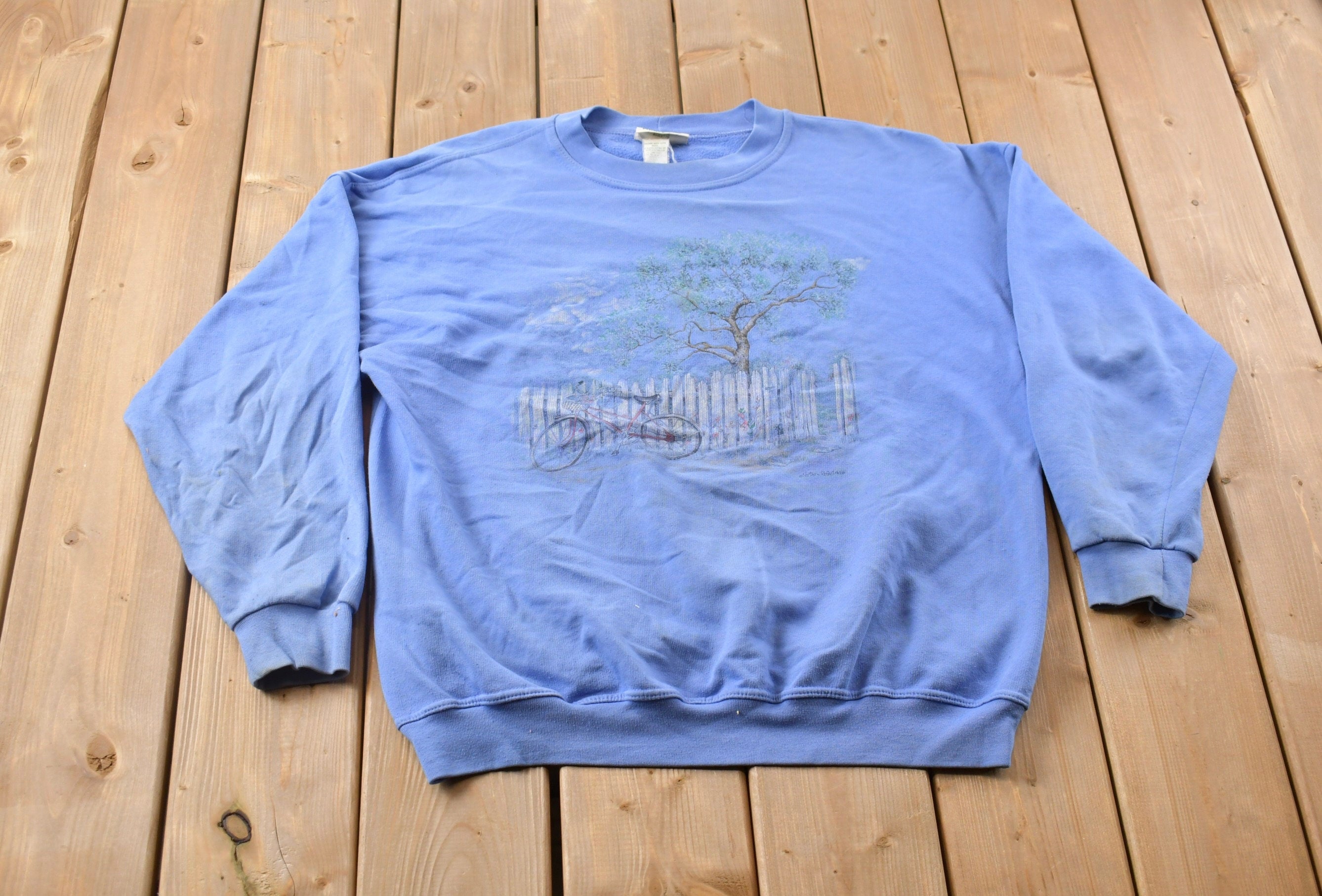 Vintage 1990s Northern Reflections White Picket Fence Crewneck Sweater