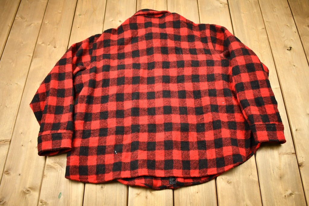 Vintage 1980s LL Bean Buffalo Plaid Wool Button Up Shirt