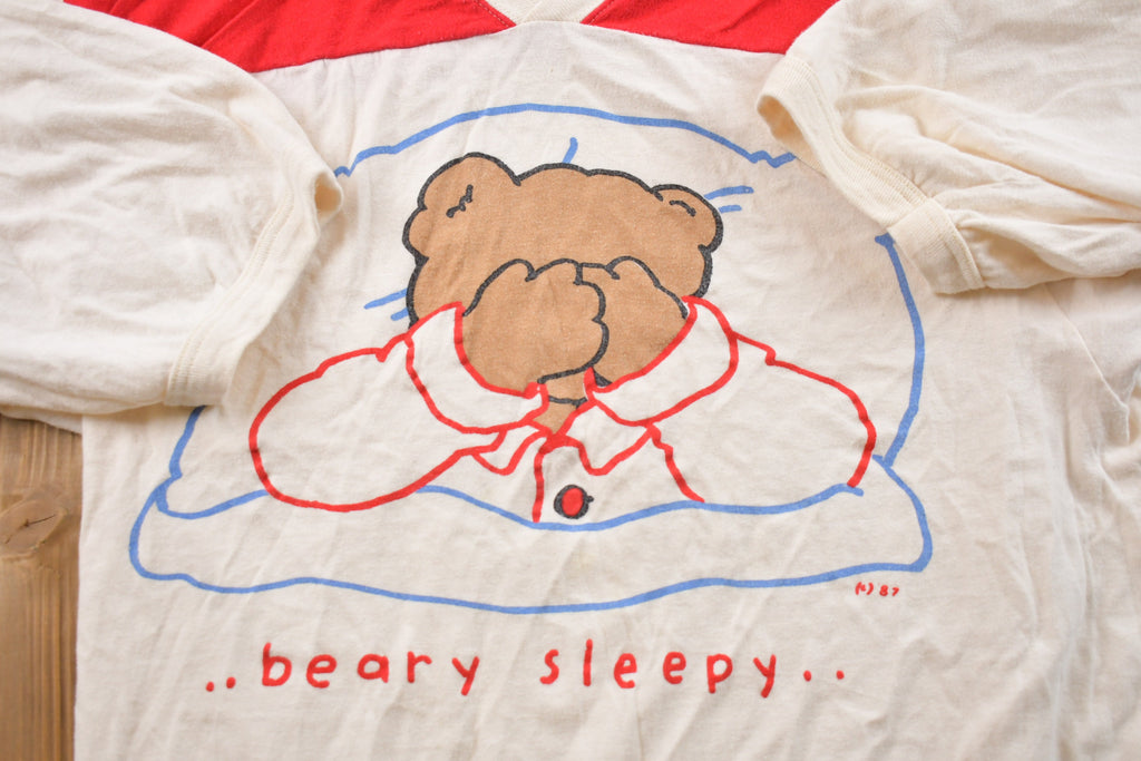 Vintage 1987 Cute Bear "Beary Sleepy" T-Shirt