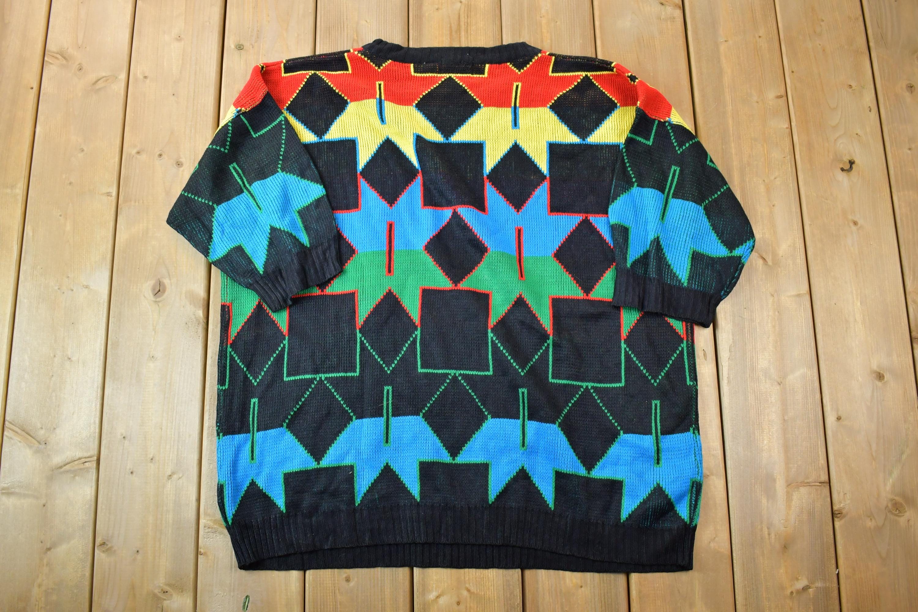 Vintage 1990s Express London Knit Crewneck Sweater  90s Crewneck  Made In Hong Kong  Preppy Knit